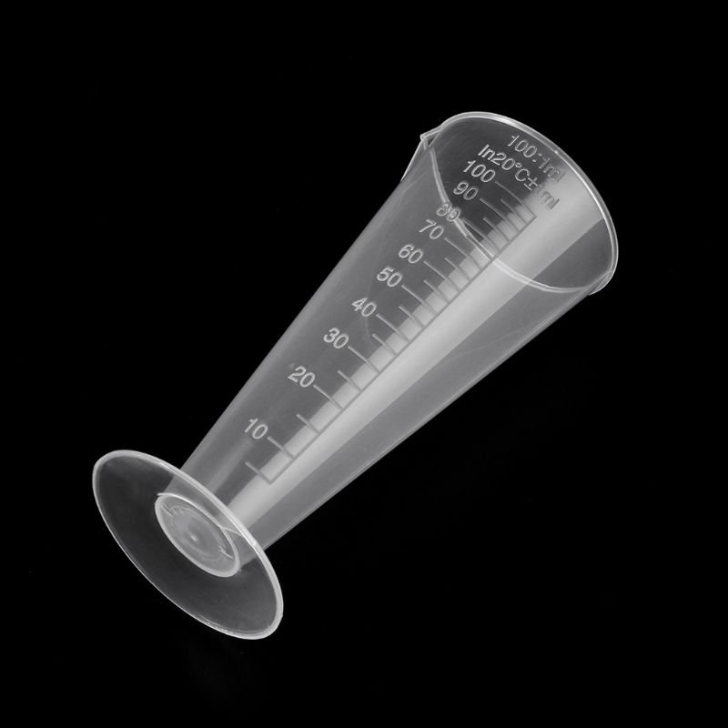 2pcs 100ml Plastic Measuring Scale Cups Transparent Chemical Industry Cone  Liquid Container Graduated Cups Measurement Cups 